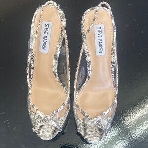 Steve Madden Women's Snakeskin Slingback Heels